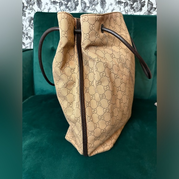 ❤️Gucci GG Canvas & Leather Bucket Style Bag - Picture 6 of 12